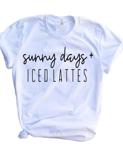 Sunny days + iced lattes adult tee