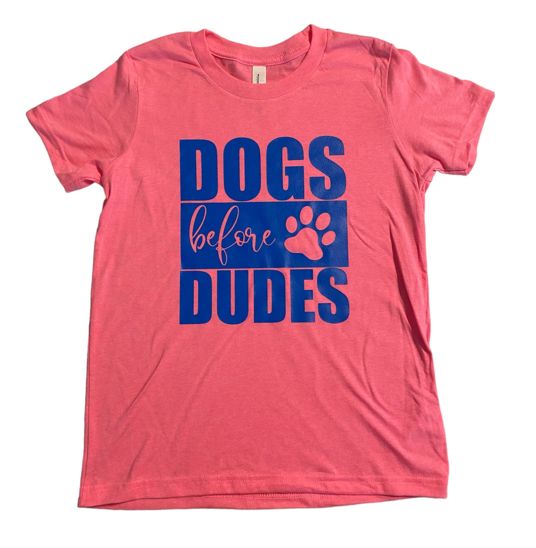 youth medium (10/12) dogs before dudes short sleeve