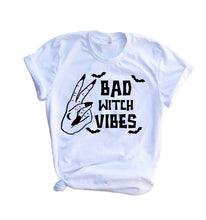 Load image into Gallery viewer, Bad witch vibes adult tee