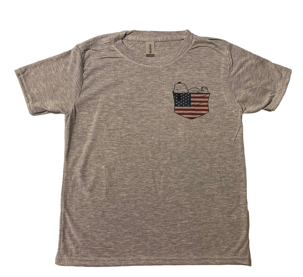 dog flag pocket tee