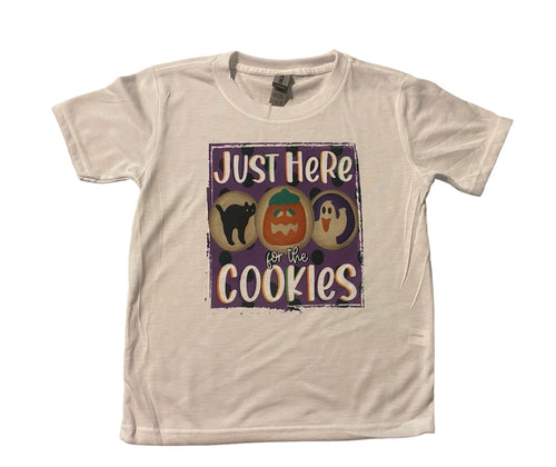 youth small (6/8) Halloween just here for the cookies