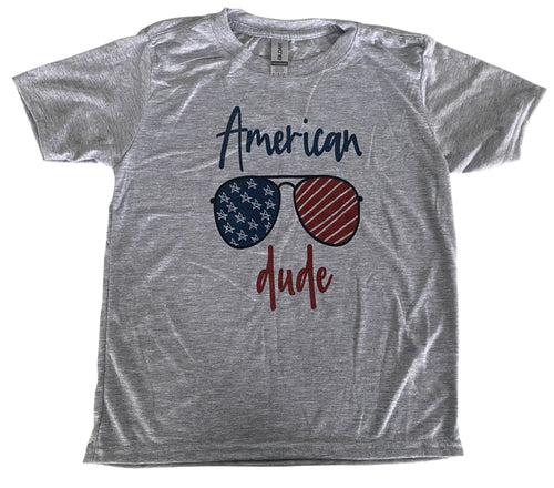 Youth medium American dude short sleeve