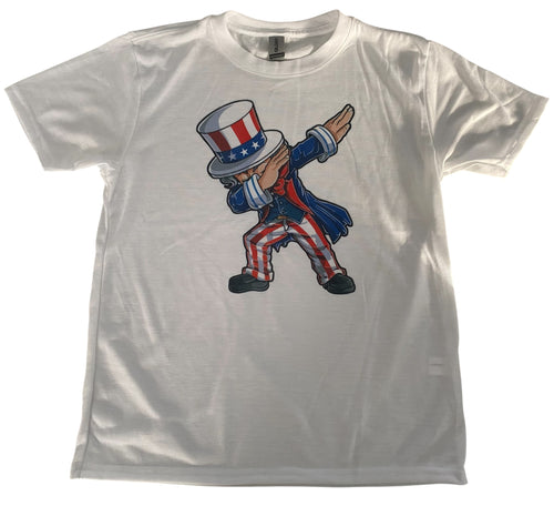 Youth large dabbing patriotic short sleeve