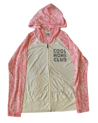 Small Womens cool moms club zip up hoodie