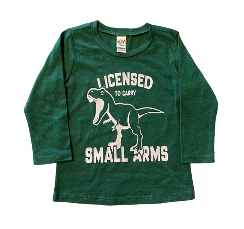 18months Licensed to carry small arms dinosaur long sleeve