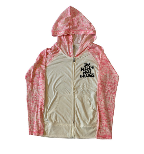 Small womens do milfs not drugs zip up hoodie