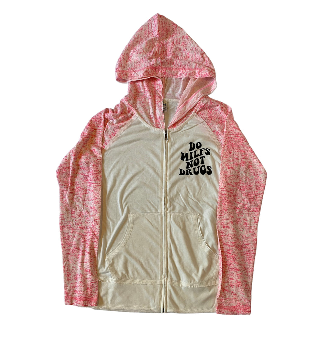 Small womens do milfs not drugs zip up hoodie